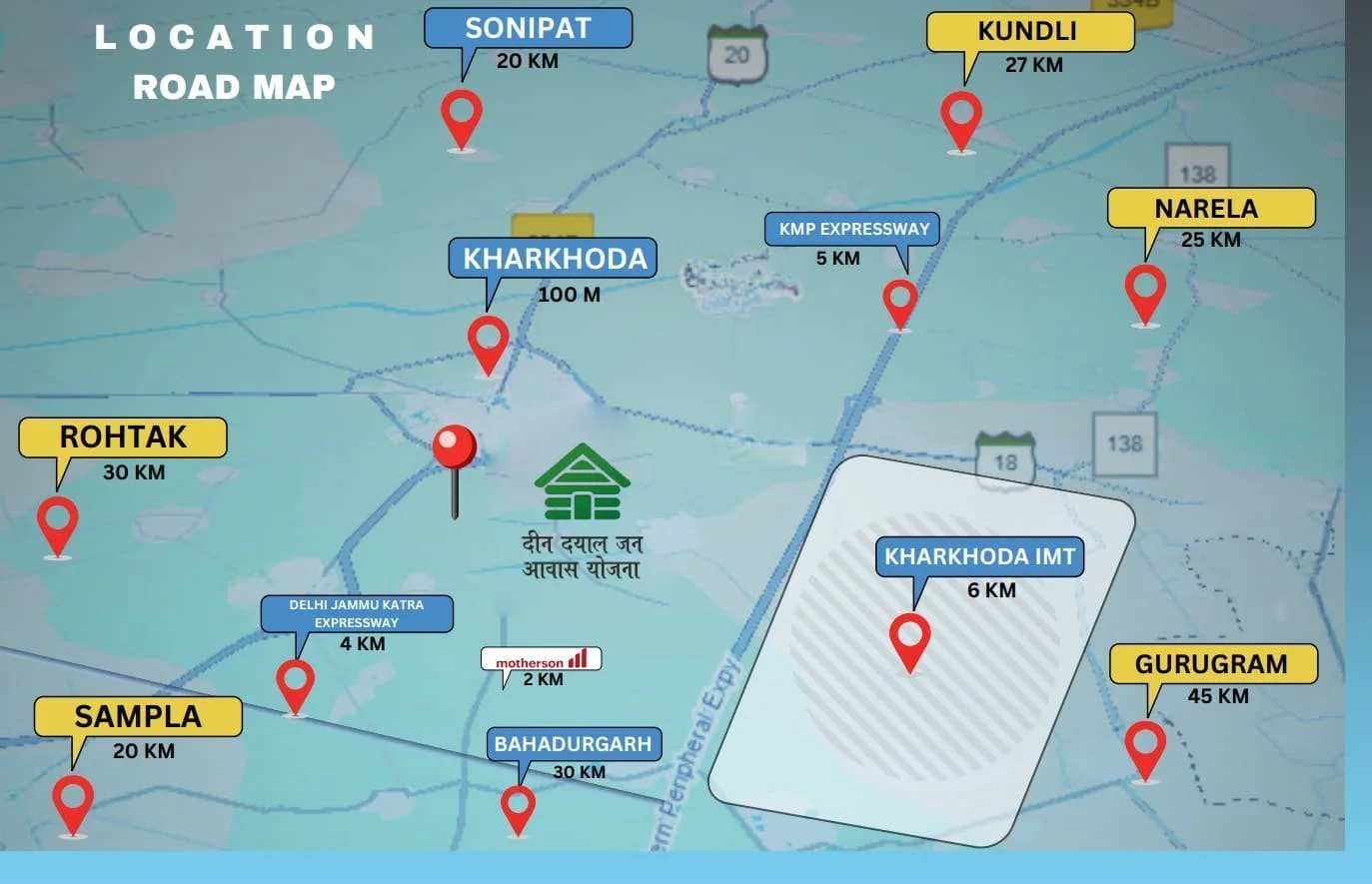 Kharkhoda Sector 6 Location Map